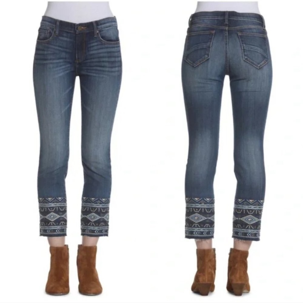 Driftwood Colette Crop Embroidered Jeans‎ Size 31